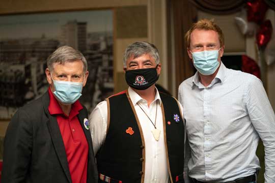 Terry Duguid, Member of Parliament, Andrew Carrier, and Marc Miller, Minister of Indigenous Services.